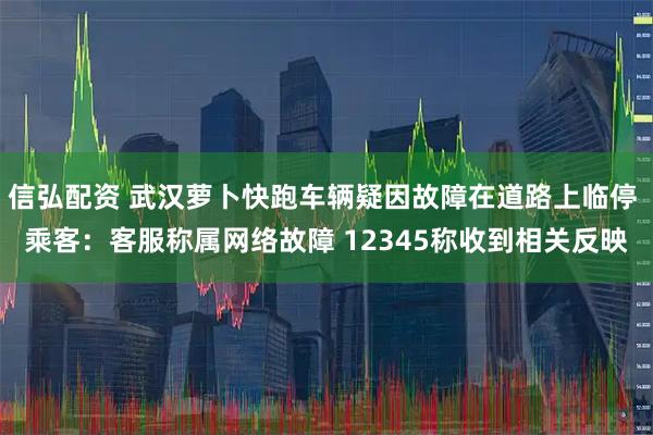 信弘配资 武汉萝卜快跑车辆疑因故障在道路上临停 乘客：客服称属网络故障 12345称收到相关反映